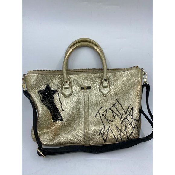 COLE HAAN Tote Bag Gold Customized w Graffiti - Picture 5 of 15